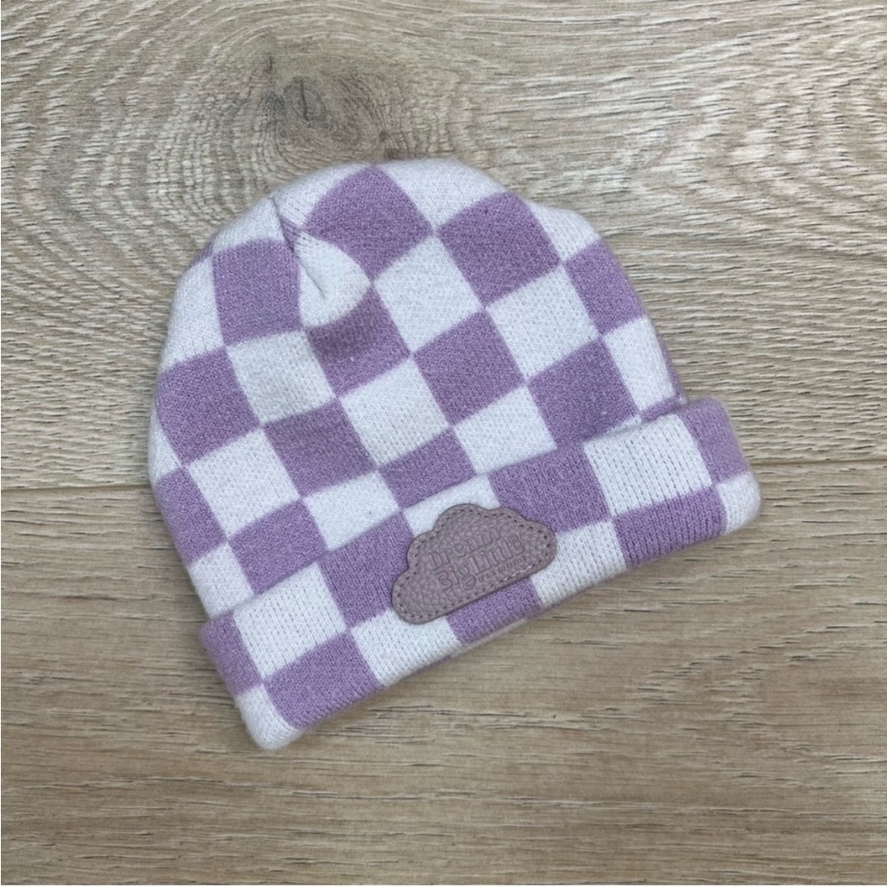Dream Big Little Co. Purple Checkered Beanie